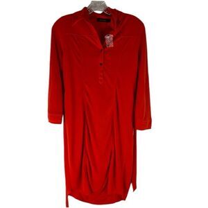 The Limited Dress Women’s Red Belted 3/4 Sleeves Lined Holiday Knee Length XS